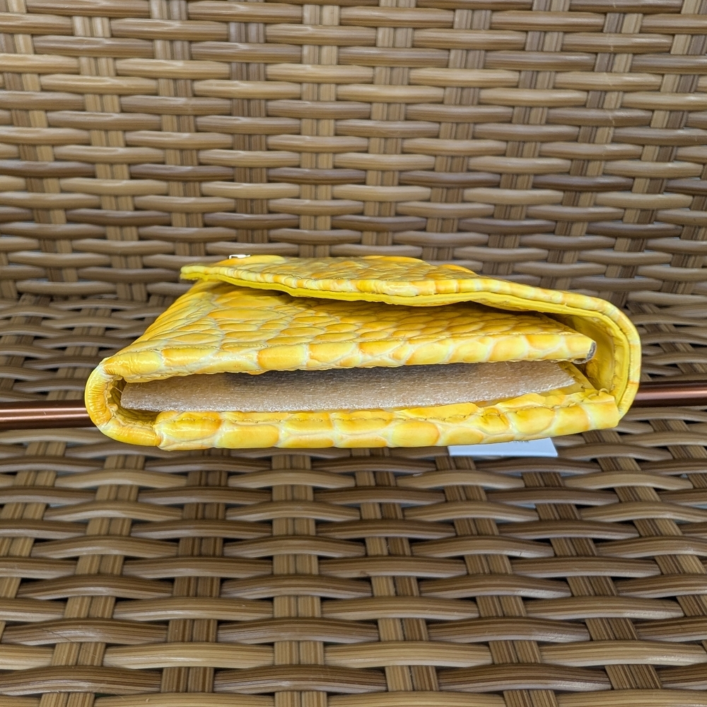 Brahmin Veronica Buttercup Melbourne Yellow Croc Embossed Leather Clutch Wallet - Picture 7 of 16